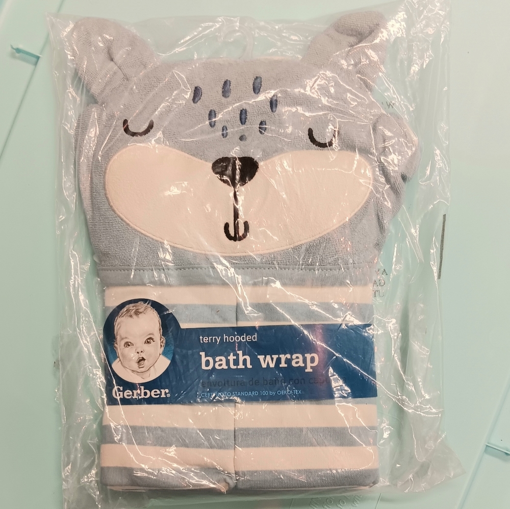Brand NEW Gerber Baby Bear Bath Wrap 22"X 33"